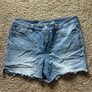 Seven7 Blue Jean Shorts with Distressed Hem